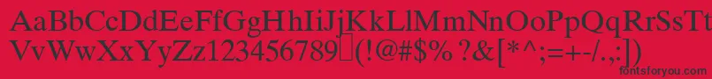 RomanelevenRegular Font – Black Fonts on Red Background