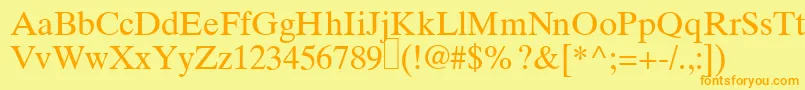 RomanelevenRegular Font – Orange Fonts on Yellow Background