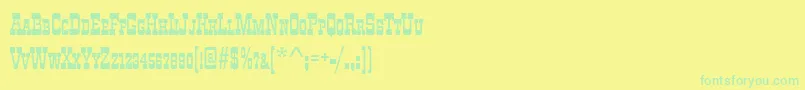 Шрифт Zirkusscd – зелёные шрифты на жёлтом фоне