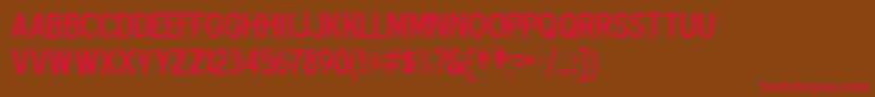 Fonte BlueHighwayDType – fontes vermelhas em um fundo marrom