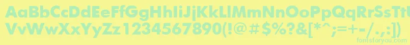 Czcionka Futurisxctt – zielone czcionki na żółtym tle