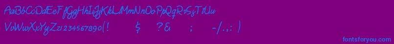 fuente DaisyScript – Fuentes Azules Sobre Fondo Morado