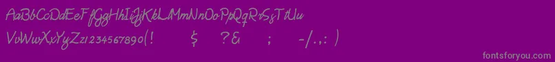 フォントDaisyScript – 紫の背景に灰色の文字