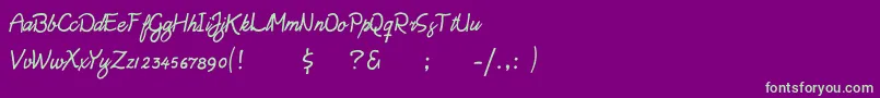 Fonte DaisyScript – fontes verdes em um fundo violeta