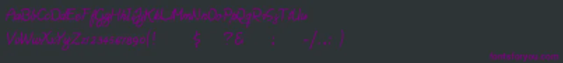 Czcionka DaisyScript – fioletowe czcionki na czarnym tle