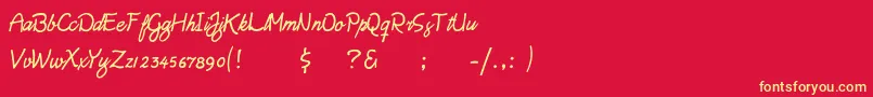 fuente DaisyScript – Fuentes Amarillas Sobre Fondo Rojo