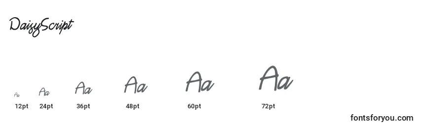 DaisyScript Font Sizes