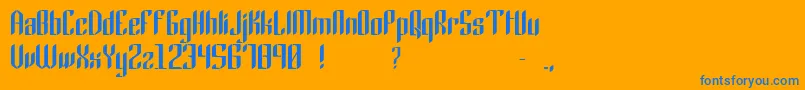 Gothic45 Font – Blue Fonts on Orange Background