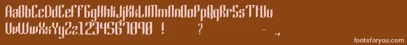 フォントGothic45 – 茶色の背景にピンクのフォント