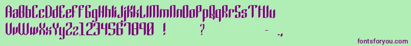 Gothic45 Font – Purple Fonts on Green Background