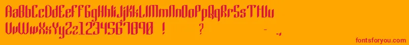 Czcionka Gothic45 – czerwone czcionki na pomarańczowym tle