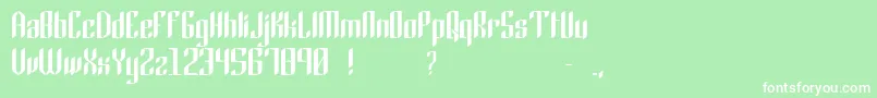 Gothic45 Font – White Fonts on Green Background