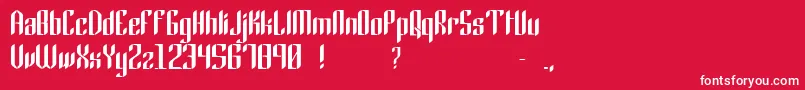 フォントGothic45 – 赤い背景に白い文字