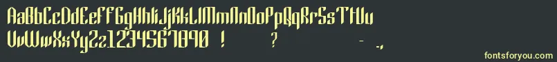 フォントGothic45 – 黒い背景に黄色の文字