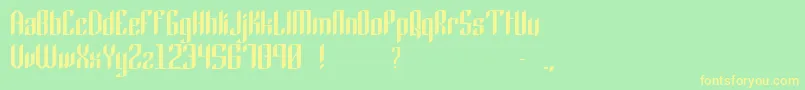 Gothic45 Font – Yellow Fonts on Green Background