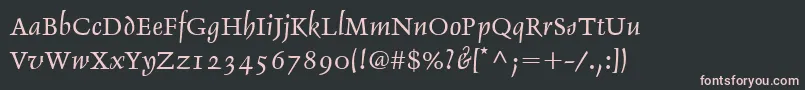フォントDelphinLtI – 黒い背景にピンクのフォント