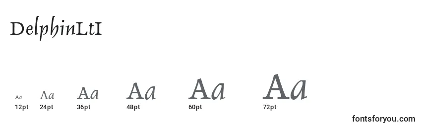 Größen der Schriftart DelphinLtI