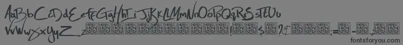 HbmZoolLivesDonationware-Schriftart – Schwarze Schriften auf grauem Hintergrund