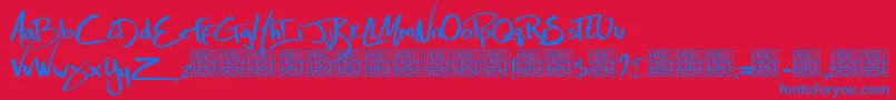 HbmZoolLivesDonationware Font – Blue Fonts on Red Background