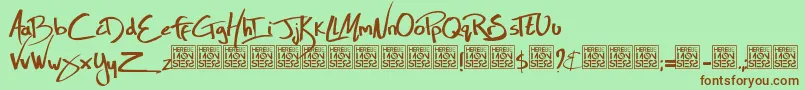 HbmZoolLivesDonationware Font – Brown Fonts on Green Background