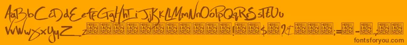 HbmZoolLivesDonationware Font – Brown Fonts on Orange Background