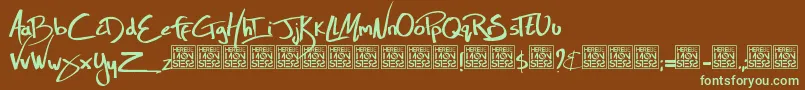 HbmZoolLivesDonationware Font – Green Fonts on Brown Background