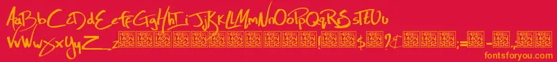 HbmZoolLivesDonationware Font – Orange Fonts on Red Background