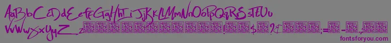 Шрифт HbmZoolLivesDonationware – фиолетовые шрифты на сером фоне