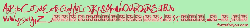 HbmZoolLivesDonationware Font – Red Fonts on Green Background