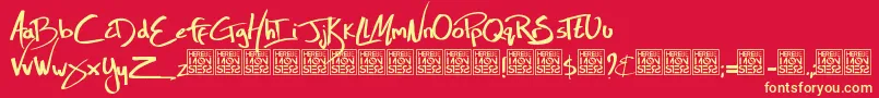 HbmZoolLivesDonationware Font – Yellow Fonts on Red Background