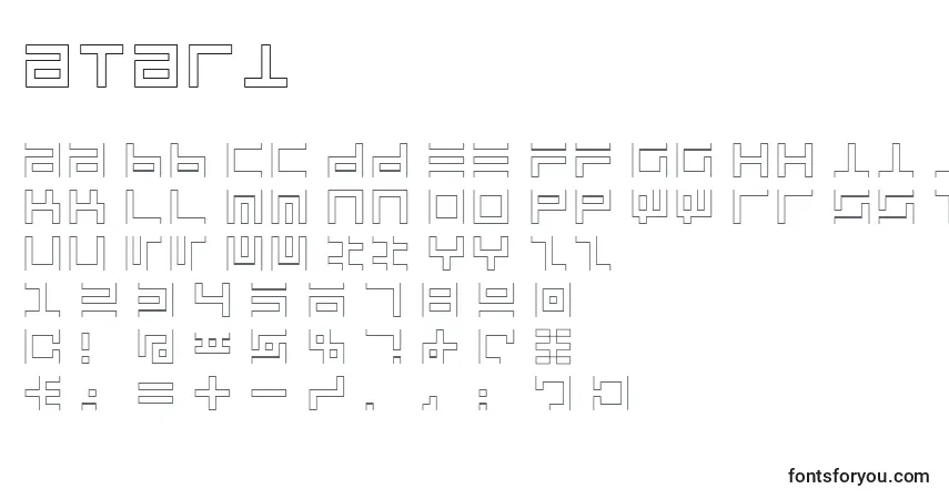 Schriftart Atari – Alphabet, Zahlen, spezielle Symbole