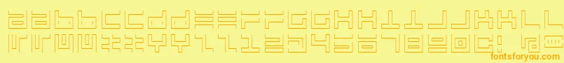 Atari Font – Orange Fonts on Yellow Background