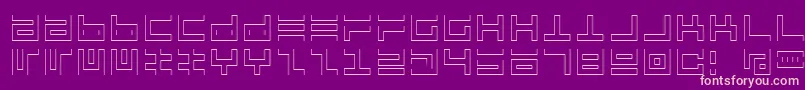 Atari Font – Pink Fonts on Purple Background