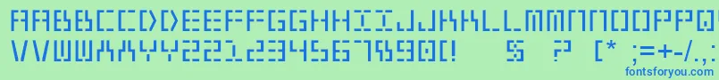 Year2000 Font – Blue Fonts on Green Background