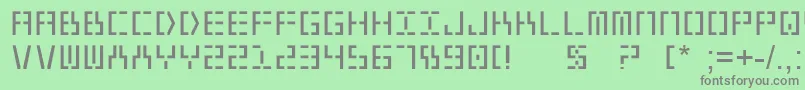 フォントYear2000 – 緑の背景に灰色の文字