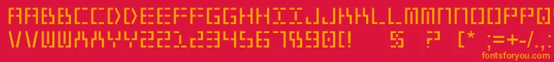 フォントYear2000 – 赤い背景にオレンジの文字