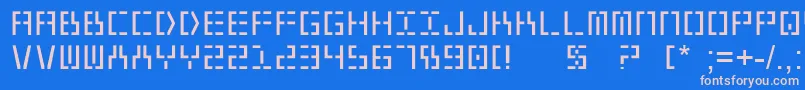 フォントYear2000 – ピンクの文字、青い背景