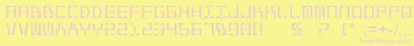 Year2000-Schriftart – Rosa Schriften auf gelbem Hintergrund