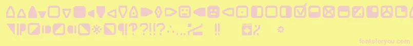 ExpoSymbols Font – Pink Fonts on Yellow Background