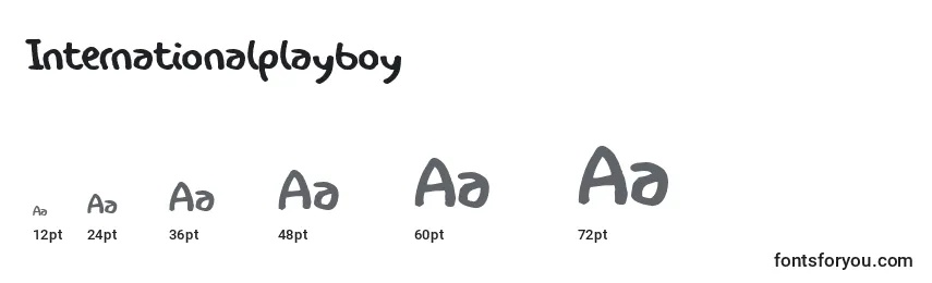 Размеры шрифта Internationalplayboy