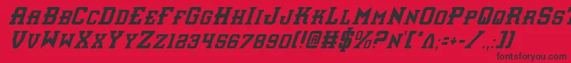 InterceptorCondensedItalic Font – Black Fonts on Red Background