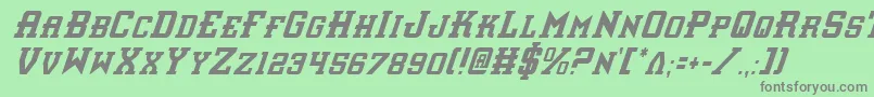 InterceptorCondensedItalic Font – Gray Fonts on Green Background