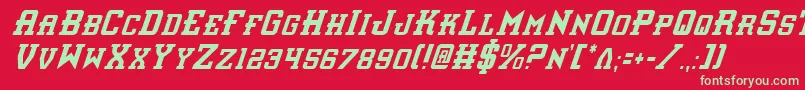 InterceptorCondensedItalic Font – Green Fonts on Red Background