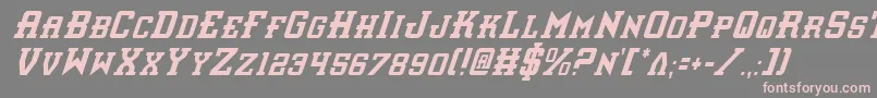 Шрифт InterceptorCondensedItalic – розовые шрифты на сером фоне