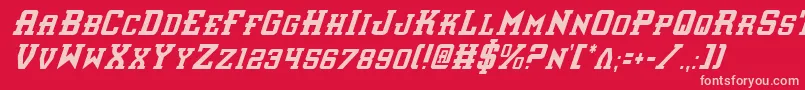 InterceptorCondensedItalic Font – Pink Fonts on Red Background