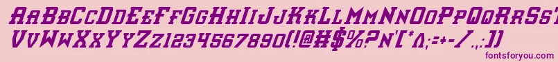 InterceptorCondensedItalic Font – Purple Fonts on Pink Background