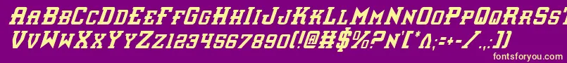 InterceptorCondensedItalic Font – Yellow Fonts on Purple Background