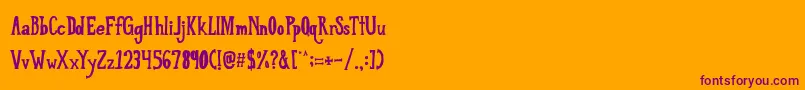 LoveTilKilled-fontti – violetit fontit oranssilla taustalla