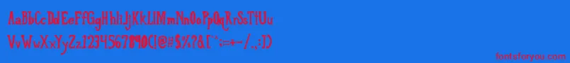 LoveTilKilled-fontti – punaiset fontit sinisellä taustalla