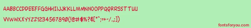 Dominomaskcond Font – Red Fonts on Green Background
